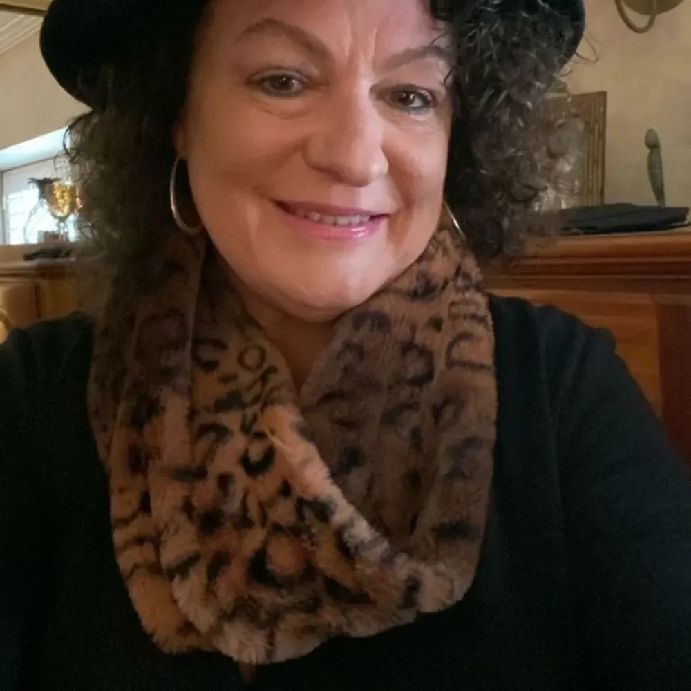 Scarf, Animal print Infinity Scarf Faux Fur